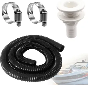 1-1/8 Boat Bilge Pump Hose Kit, 3/4 Boat Bilge Pump Hose Kit Can Choose,ABS Check Valve for Boat Marine, 6 FT Premium Quality Kink-Free Flexible PVC Hose,2 Hose Clamps