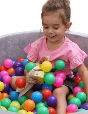 100 Plastic Balls-Thicken Play Balls for Toddlers Baby 7 Bright Colors Ball Pit Balls for Swimming Pool Bounce House Play Tent Party Decoration