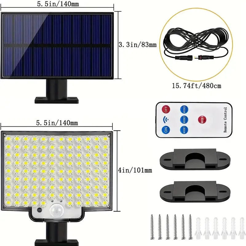 106LED Super Bright Motion Sensor Solar Power LED Garden Wall Light