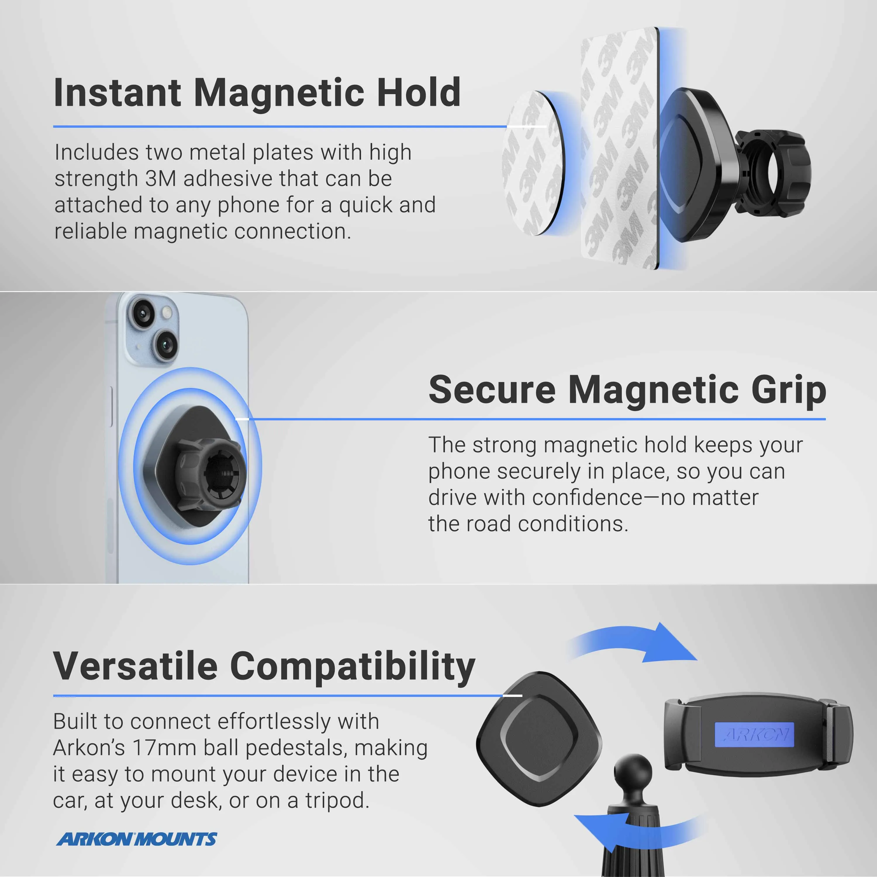 11-inch Tripod Mount with Magnetic Phone Holder for Streaming Live Video