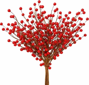 12 Pack Artificial Red Berry Stems 14" Fake Holly Berry Picks for New Year Holiday Christmas Tree Vase DIY Wreath Crafts Home Decor
