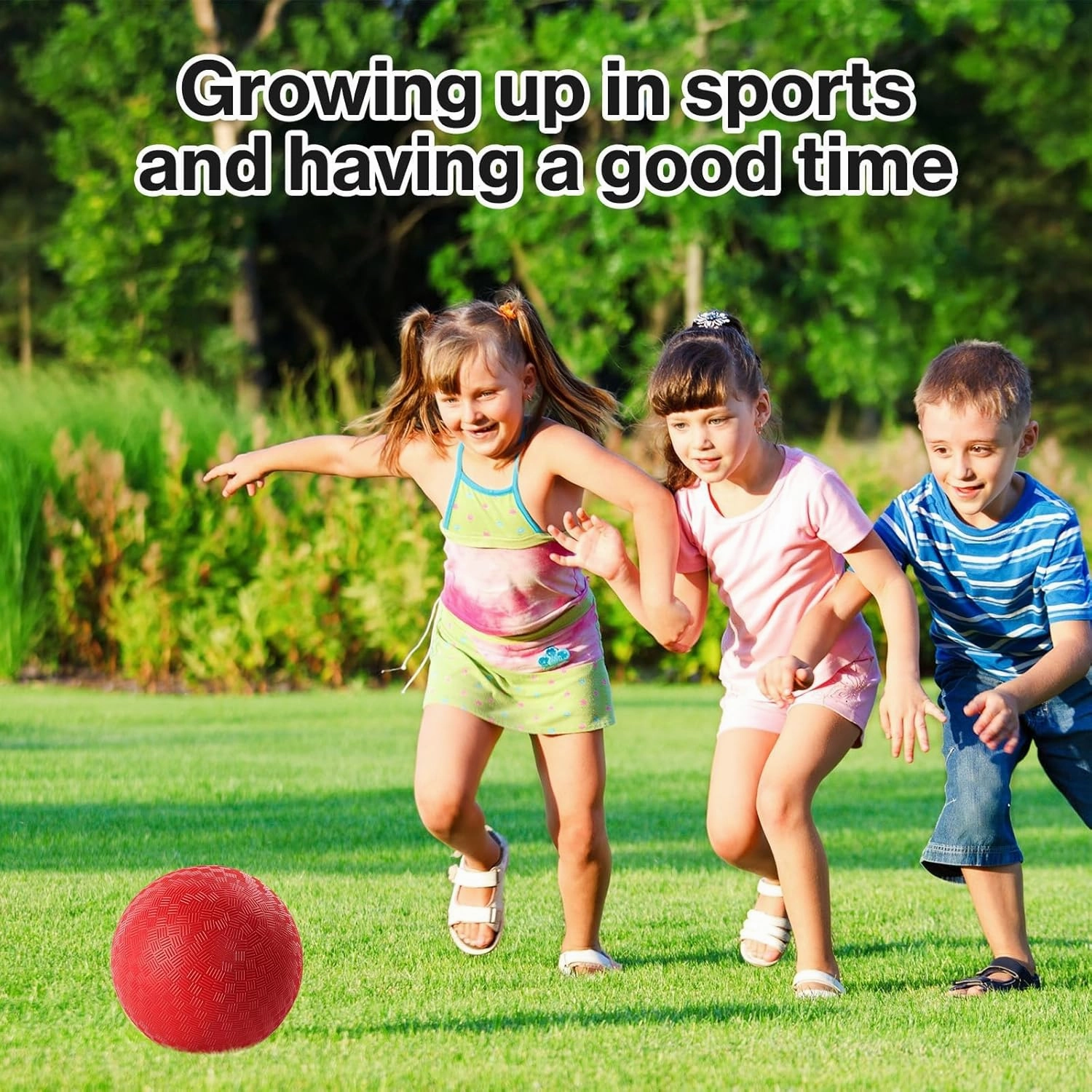 12 Pcs Dodgeballs 5 Inch Playground Ball Kickball Red Inflatable Rubber Handball Bouncy Dodge Ball with 1 Hand Pump for Outdoors Ball Games Gym Camps Picnic (Needle is at The Top of The Pump)