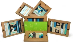 130 Piece Tegu Classroom Magnetic Wooden Block Set, Future