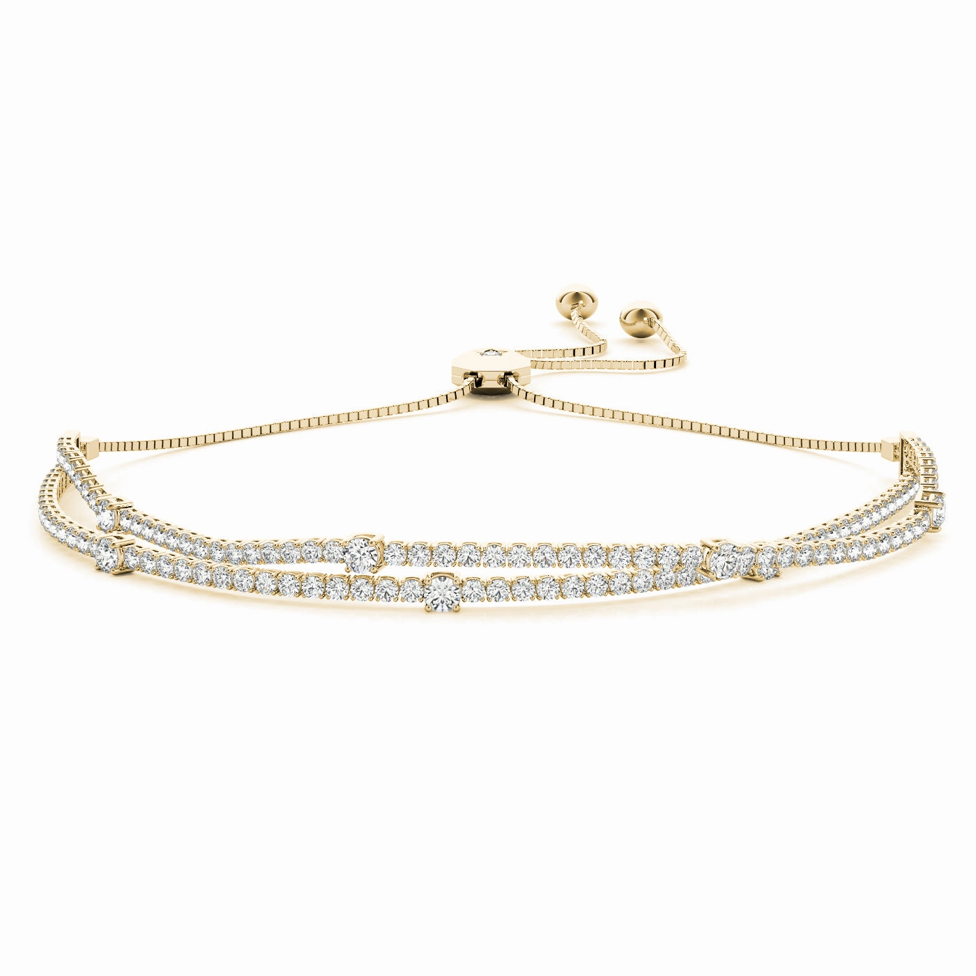 14kw Diamond Adjustable Bracelet