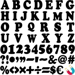 152 Pcs Magnetic Letters and Numbers Set 2'' Fridge Magnetic Alphabet Letters Kit for Toddlers Kids Whiteboard Classroom Educational Tool Home Learning(Black Classic)