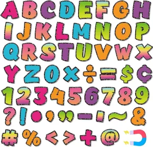 152 Pcs Magnetic Letters and Numbers Set 2'' Fridge Magnetic Alphabet Letters Kit for Toddlers Kids Whiteboard Classroom Educational Tool Home Learning(Brights)