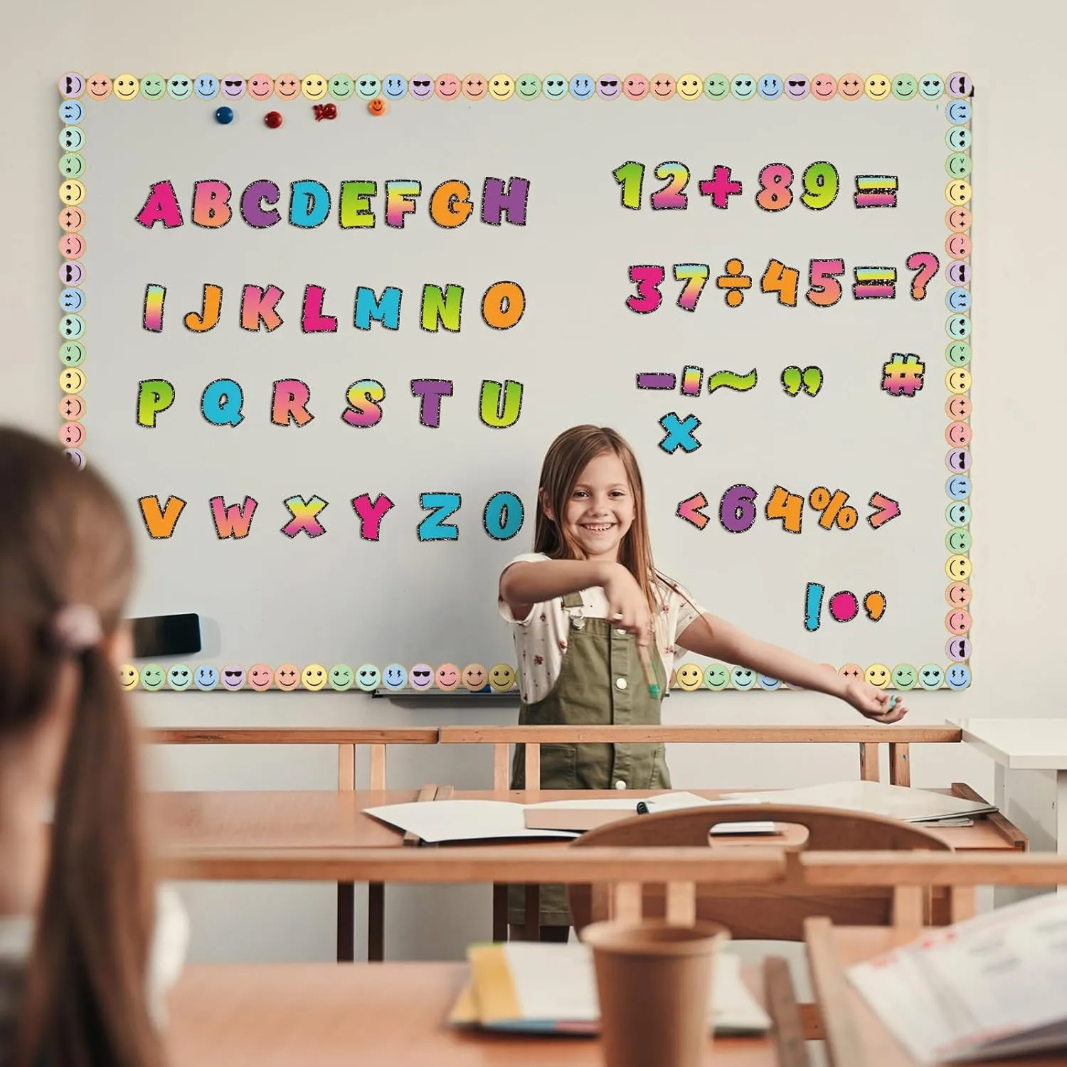 152 Pcs Magnetic Letters and Numbers Set 2'' Fridge Magnetic Alphabet Letters Kit for Toddlers Kids Whiteboard Classroom Educational Tool Home Learning(Brights)