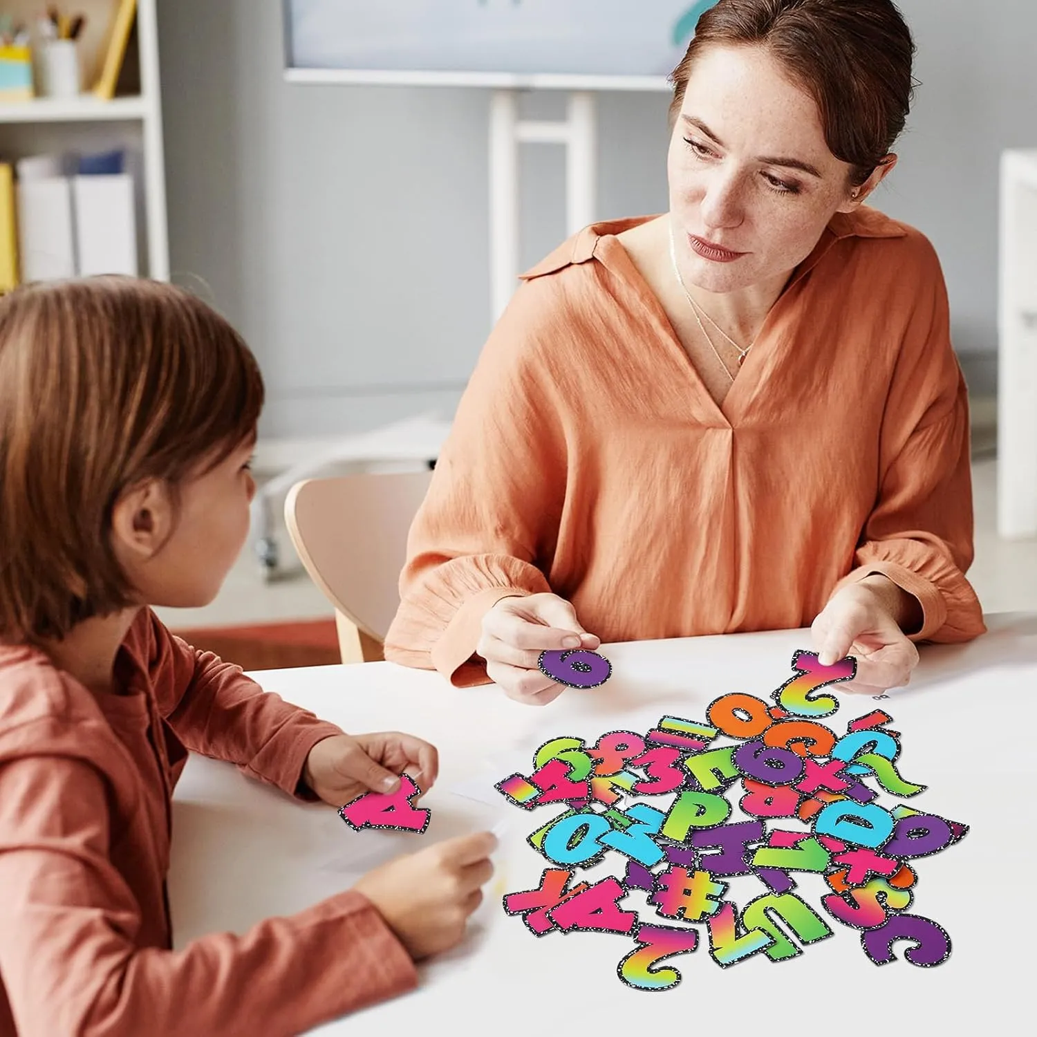 152 Pcs Magnetic Letters and Numbers Set 2'' Fridge Magnetic Alphabet Letters Kit for Toddlers Kids Whiteboard Classroom Educational Tool Home Learning(Brights)