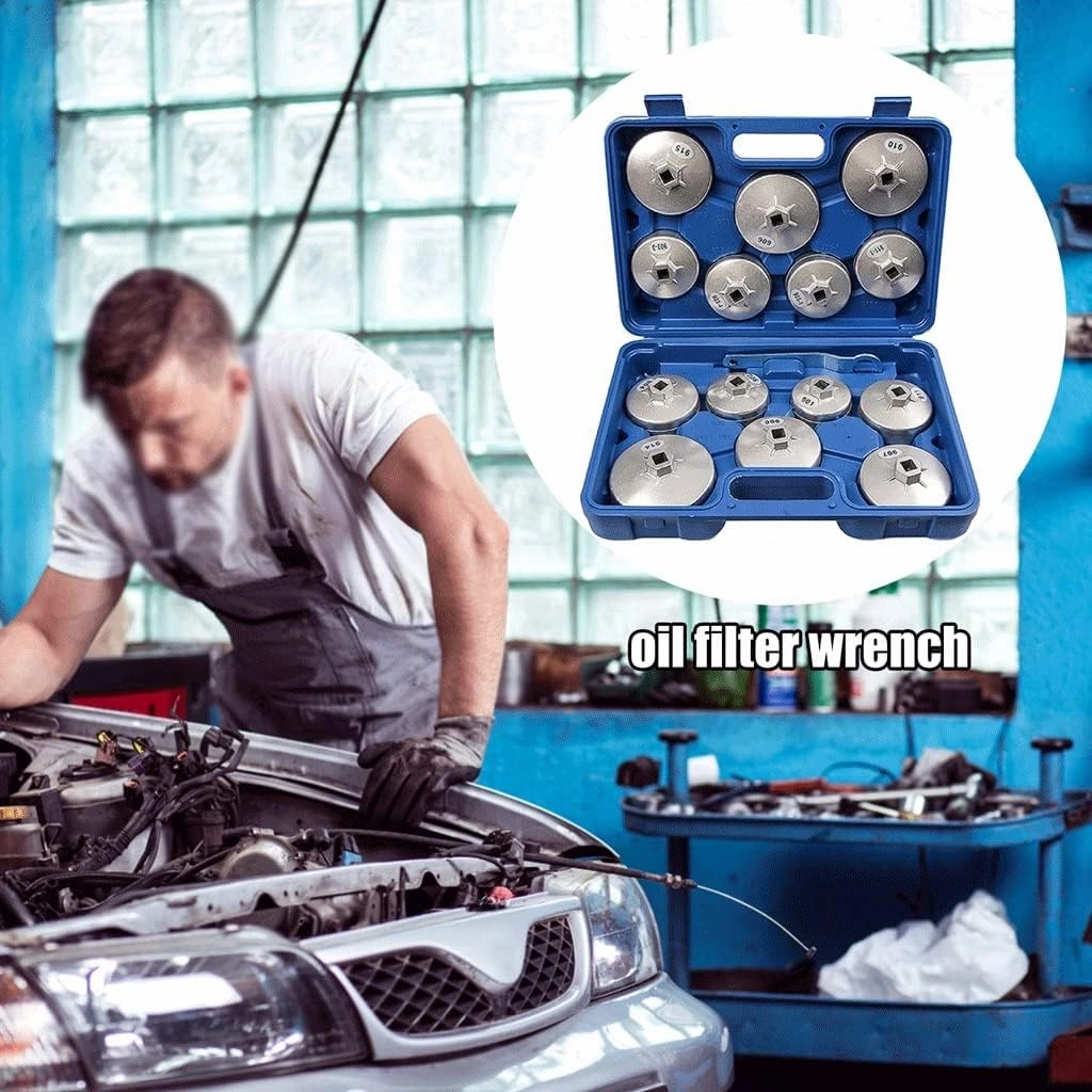 15pcs 901~915 Oil Filter Wrench 1/2" Square Drive Cap Oil Filter Wrench Socket Car Hand Remover Tool