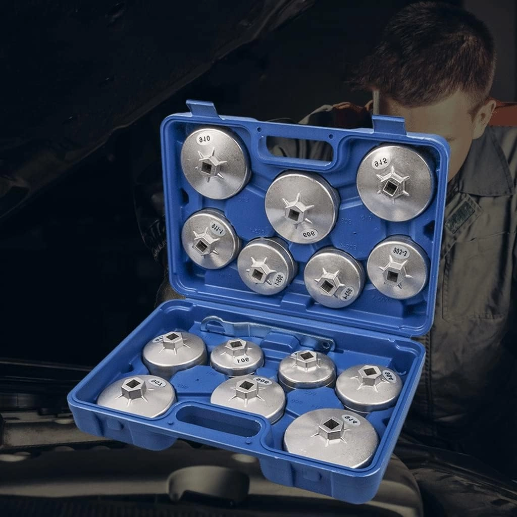 15pcs 901~915 Oil Filter Wrench 1/2" Square Drive Cap Oil Filter Wrench Socket Car Hand Remover Tool