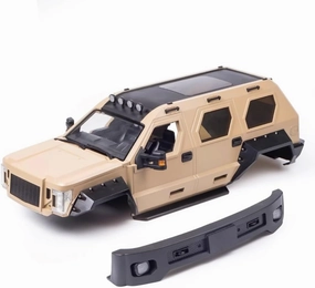 1/10 RC RC Crawler Hard Body Shell Kit,324mm Wheelbase Hard Plastic Off-Road Body Shell George Patton for 1/10 RC Truck AXIAL SCX10 TRX-4 (Khaki)