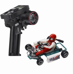 1/32 Scale 2.4G Retro Mini RC Kart Assembly Racer Model Kit with Remote Control and One Battery, DIY Creative Birthday Christmas Toys Gifts