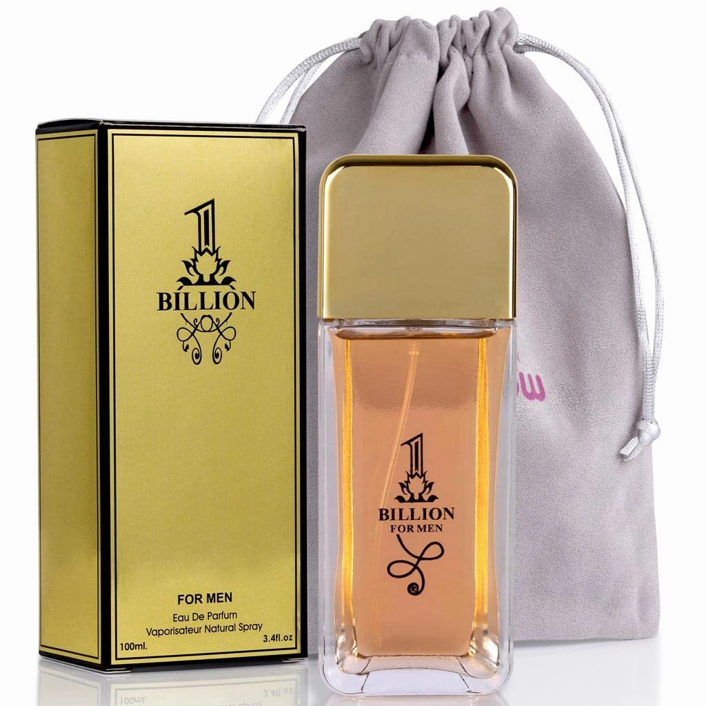 1 Billion- Eau De Toilette Spray Perfume, Fragrance For Men- Daywear, Casual Daily Cologne Set with Deluxe Suede Pouch- 3.4 Oz Bottle- Ideal EDT Beauty Gift for Birthday, Anniversary
