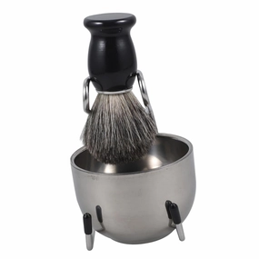 1 Set Shaving Brush Set for Men Kit with Handle Foaming Bowl and Stand for Easy Grooming Essential Bathroom Accessory for Smooth Shaving