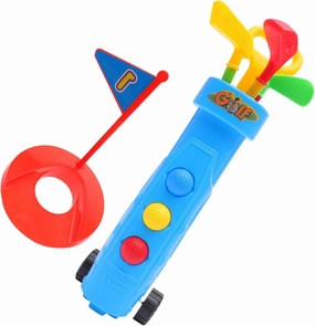 1Set Golf Clubs Mini Trolley Sports for Indoor Outdoor Fun Promotes Hand Eye Coordination Birthday Holiday Present Color Container