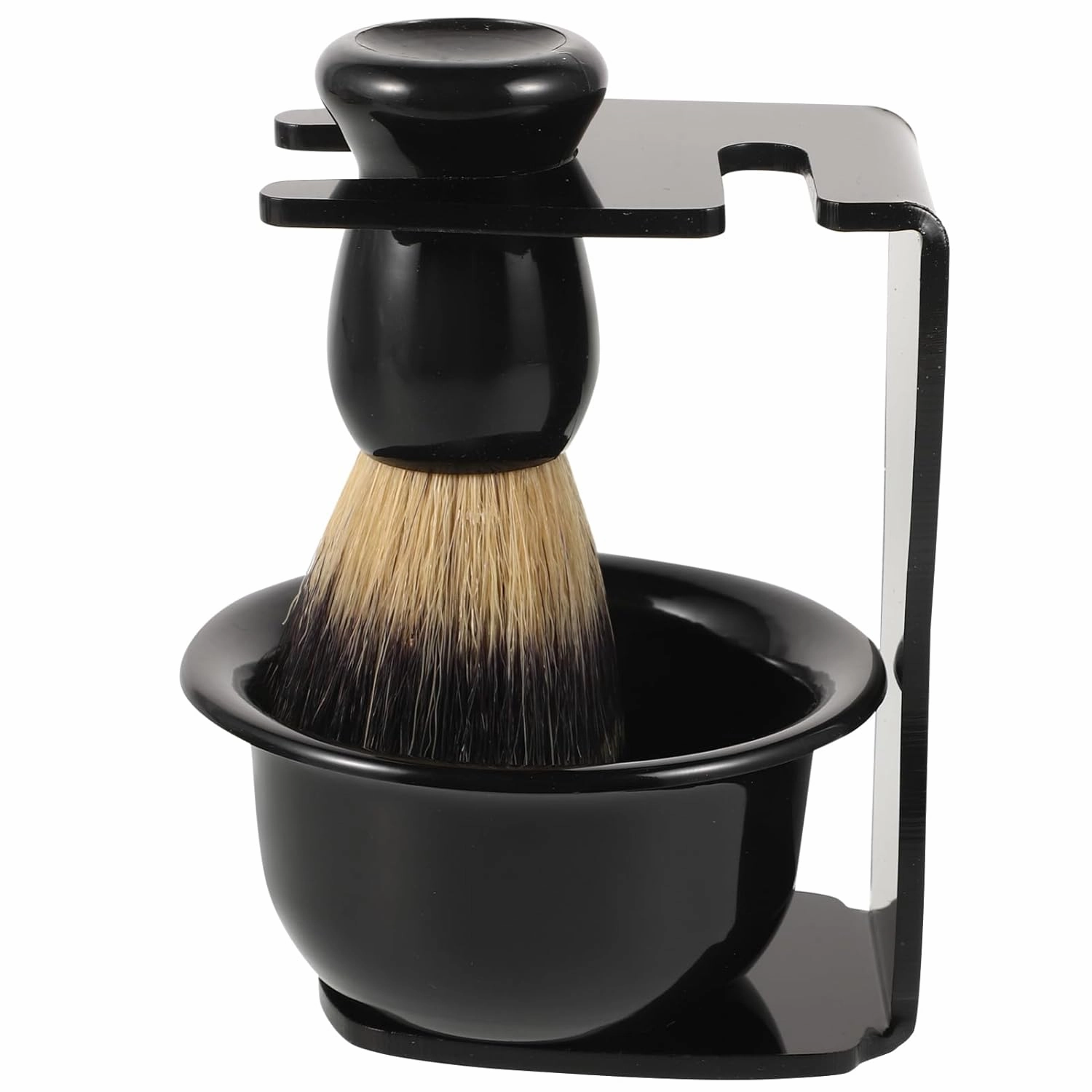 1set Men Shaving Kit Set Lathering Bowl Soft Nylon Bristle Brush Holder Complete Grooming for Home Travel for Smooth Shave