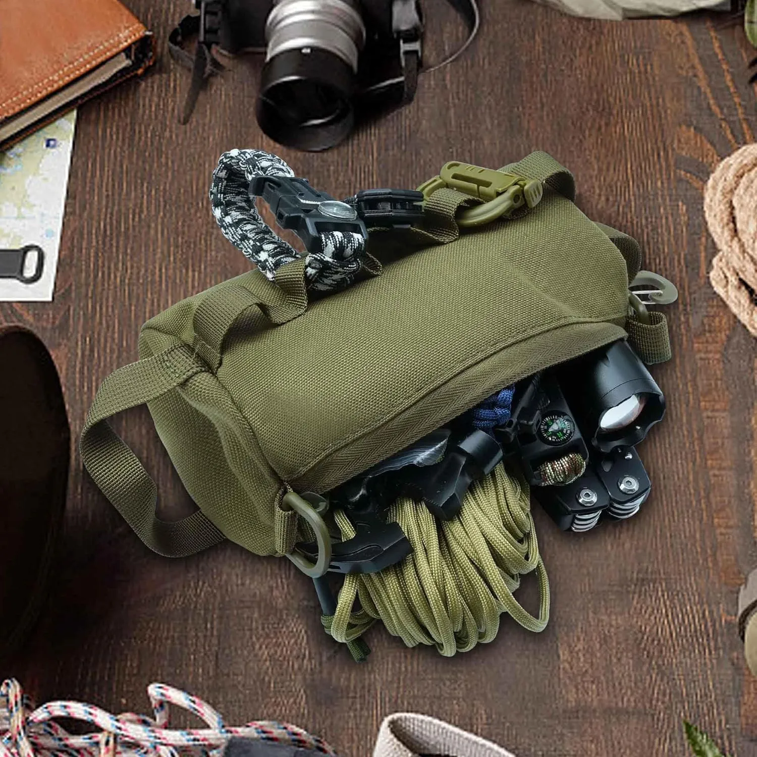 2 Piece Upgrade Laser Cut Multi-Purpose Tactical Molle Tool Pouch, Small Utility Belt Vest Pouches Bag for Backpack
