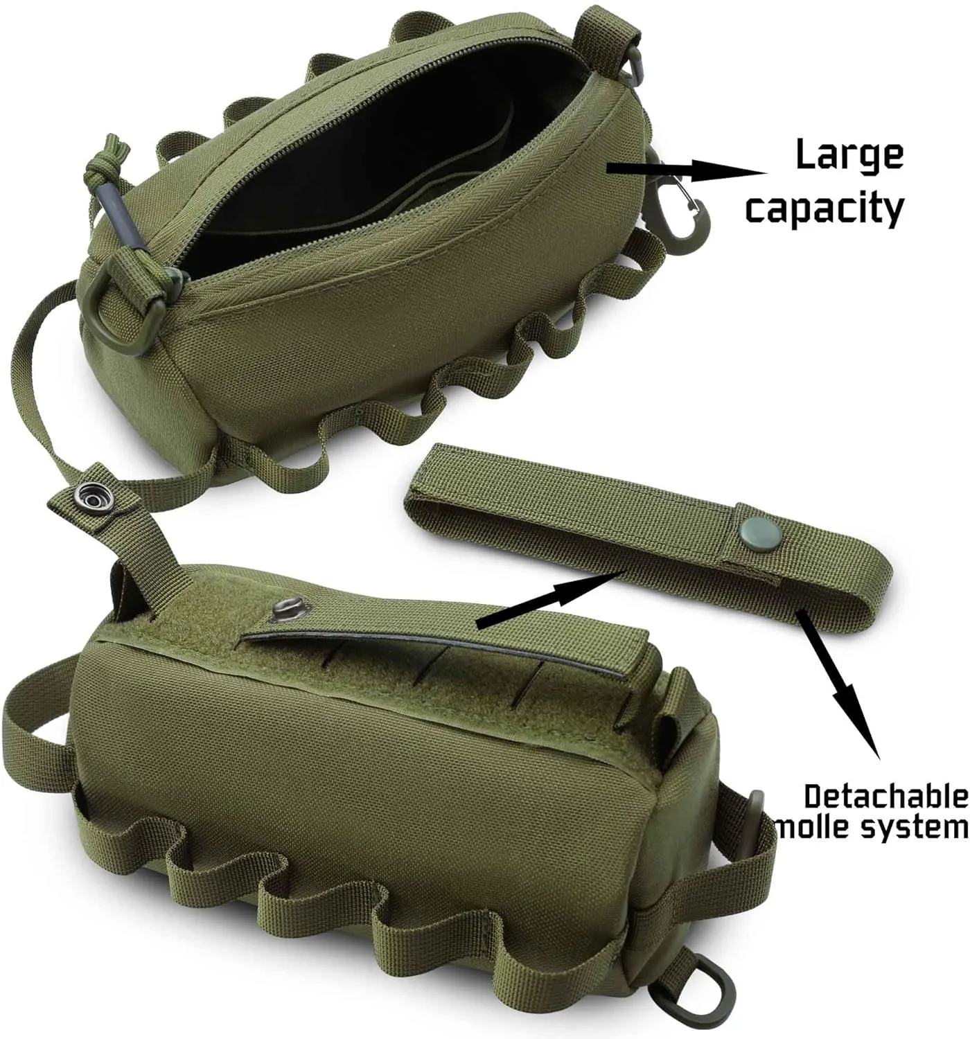 2 Piece Upgrade Laser Cut Multi-Purpose Tactical Molle Tool Pouch, Small Utility Belt Vest Pouches Bag for Backpack