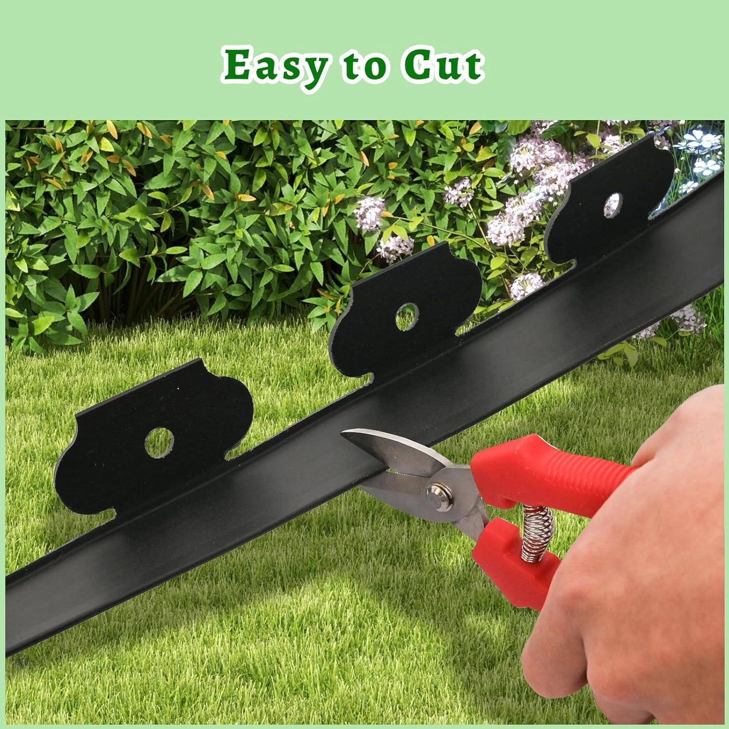 20 ft Fence Edging for Landscaping Include Garden Pruning Scissors,20 Spikes,20 ft Lawn Edging Edging for Landscaping Edging and Garden Edging and Garden Border(Black-20ft)
