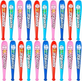 20 Pcs Inflatable Baseball Bat 31 Inch Blow Up Baseball Bat Bulk Multicolor Inflatable Bat Toy for Carnival Birthday Summer Pool Beach Playing Swimming Party Favors