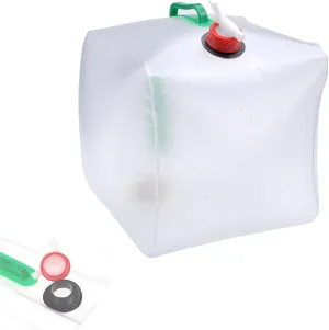 20L PVC Folding Camping Portable Water Bag with Spigot Vehicle-Mounted Water Bucket Outdoor Hiking Collapsible Water Containers