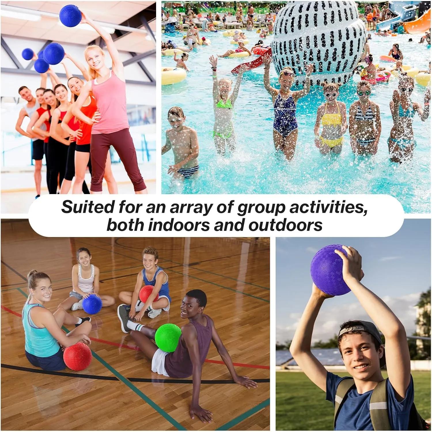 24 Pcs Dodgeballs 5 Inch Playground Ball Kickball Inflatable Rubber Handball Bouncy Dodge Ball with 1 Hand Pump for Outdoors Ball Games Gym Camps Picnic