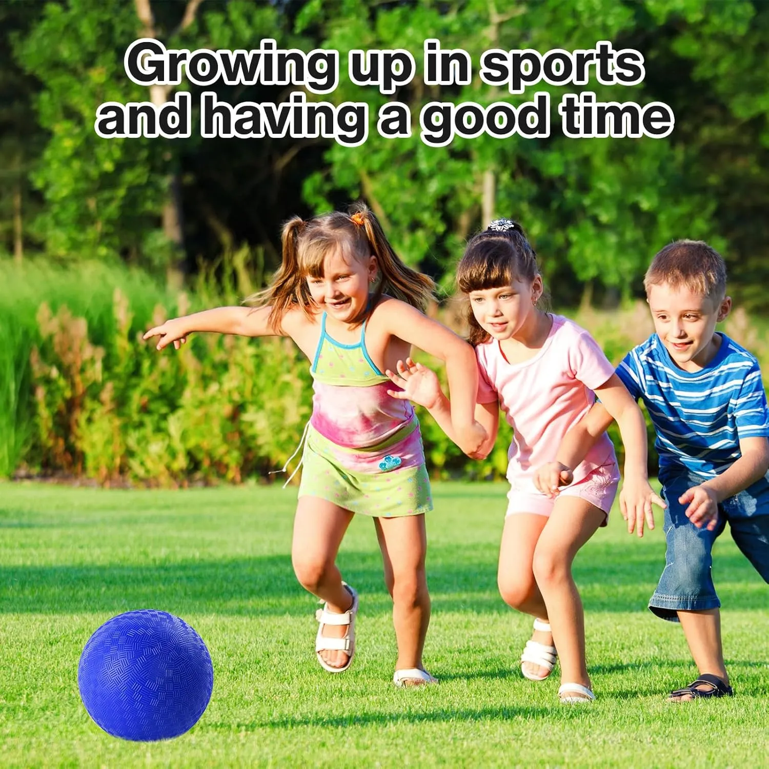 24 Pcs Dodgeballs 5 Inch Playground Ball Kickball Inflatable Rubber Handball Bouncy Dodge Ball with 1 Hand Pump for Outdoors Ball Games Gym Camps Picnic