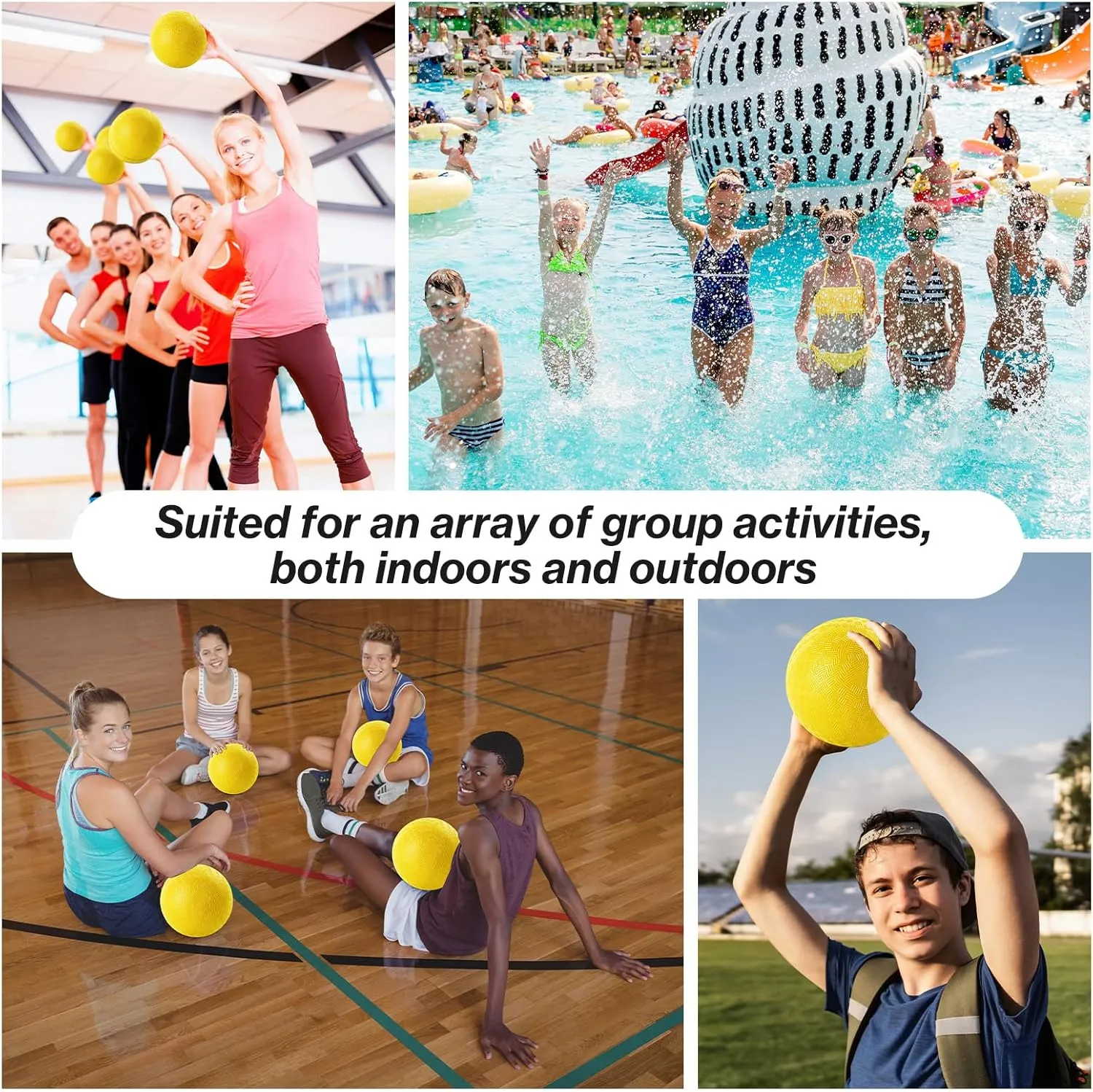 24 Pcs Dodgeballs 5 Inch Playground Ball Kickball Inflatable Rubber Handball Bouncy Dodge Ball with 1 Hand Pump for Outdoors Ball Games Gym Camps Picnic