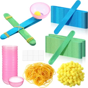 24 Sets Stem DIY Catapult Craft Kit Craft Stick Catapults Kit for Educational and Learning Activities Camp Crafts Supplies(Light Color)