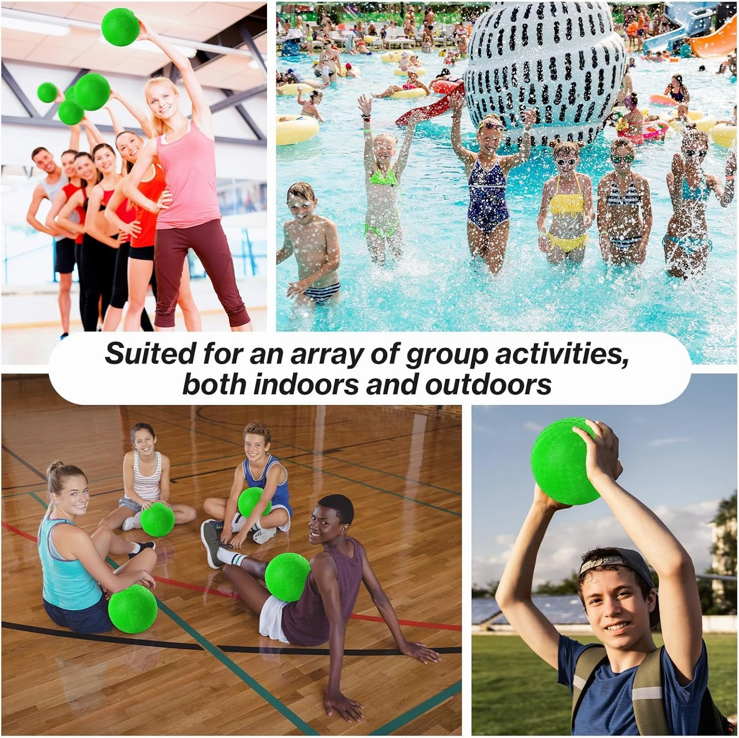 24 Pcs Dodgeballs 5 Inch Playground Ball Kickball Inflatable Rubber Handball Bouncy Dodge Ball with 1 Hand Pump for Outdoors Ball Games Gym Camps Picnic