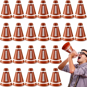 24 Pcs Plastic Megaphone Football Cheer Megaphone Noisemaker Lightweight Cheerleading Small Megaphone for Football Sports Birthday Favors Outdoor Activities