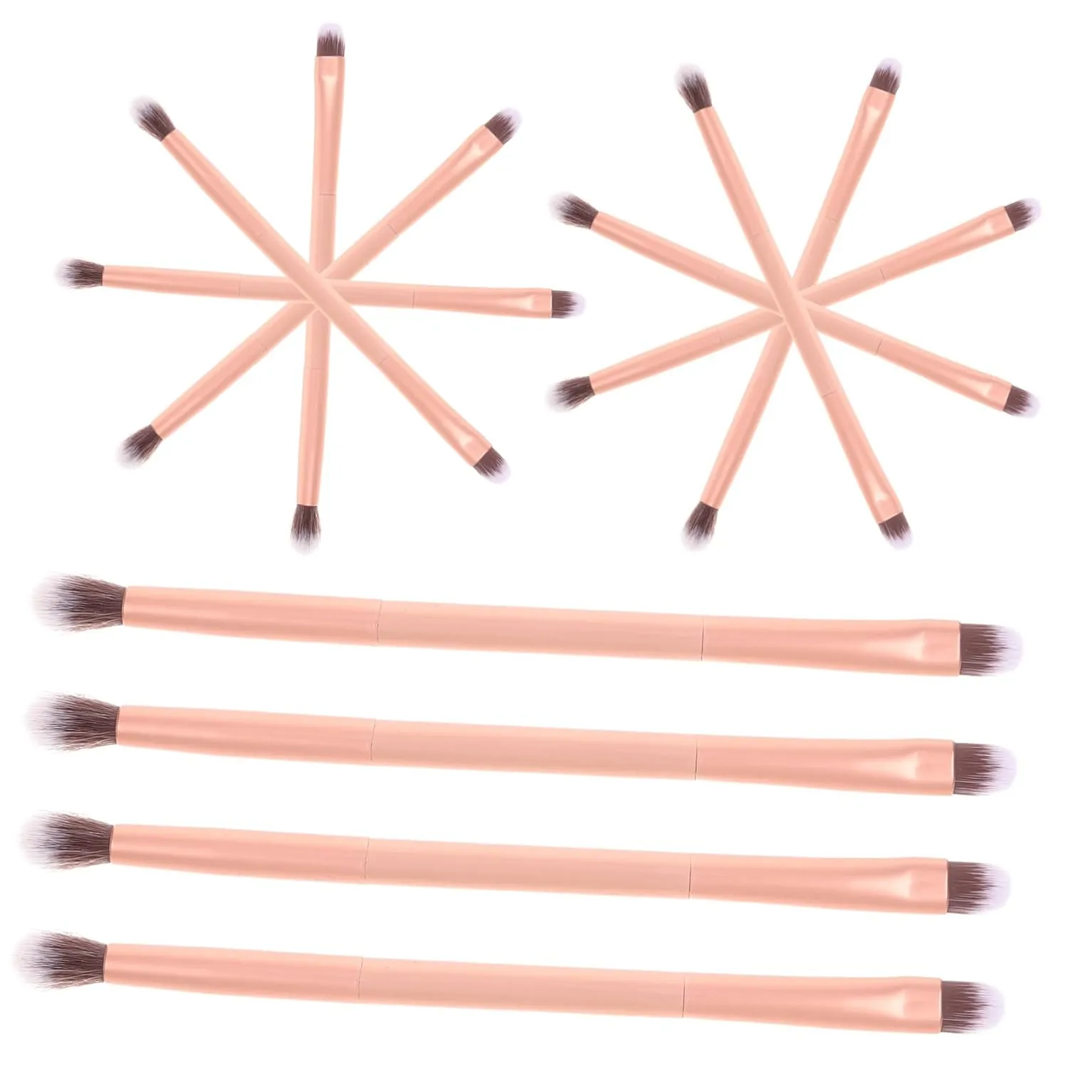 24pcs Double-ended Makeup Brush for Eyeshadow Nose Contouring Highlighting Lightweight Supple Cosmetic Tools for Women for Travel Everyday Use