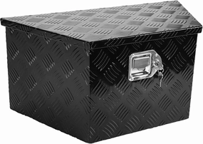 26 Inch Trailer Tongue Tool Box, 26"X13.3"X12" Aluminum Trailer Tool Box with Lock and 2 Keys, Heavy Duty Trailer Storage Box for Pickup Truck Bed, Black