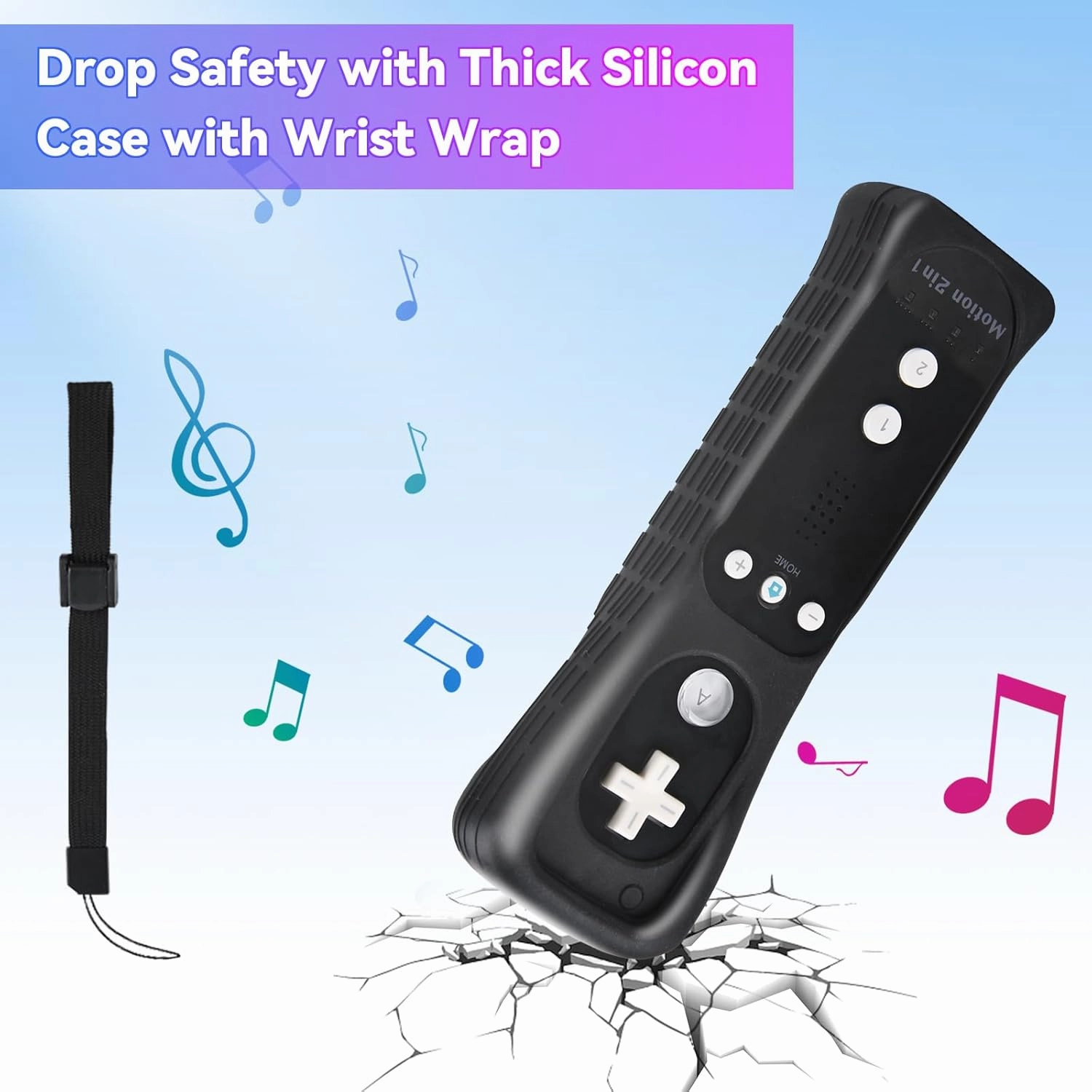 2 Pack Wii Controllers with Motion Plus, includes Black and White Wii Remotes and Wii Nunchucks