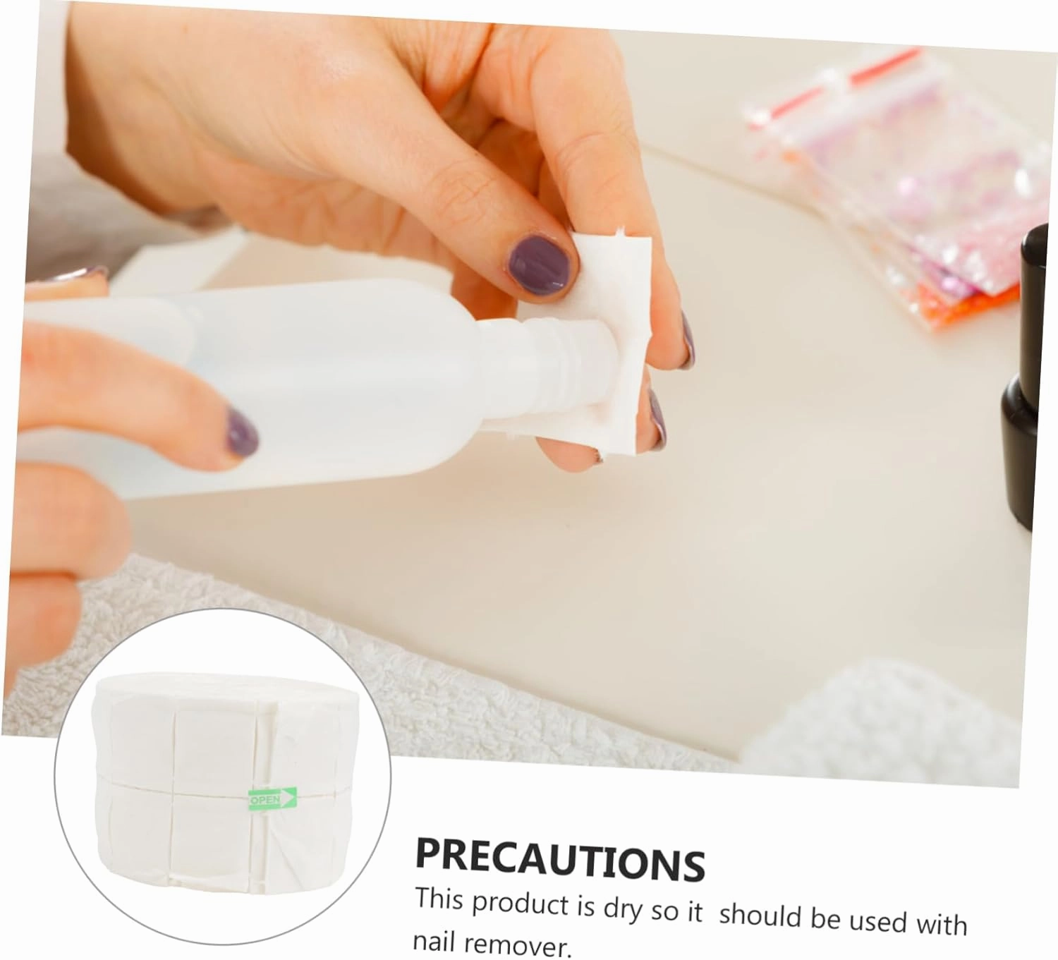 2rolls Nail Cleaning Pads Soft Cotton for Nail Gel and Polish Removal Convenient and Lightweight for Home and Salon Use