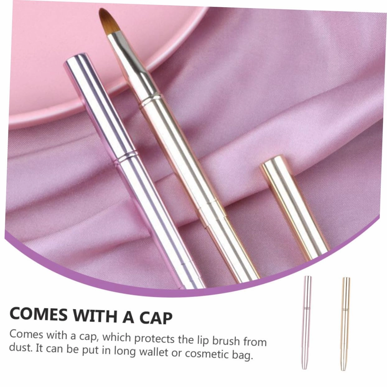 2sets Makeup Brush Alicator Double-ended Lip Lipstick Applicator Lightweight Portable for Home or Salon Use 2pcs*2