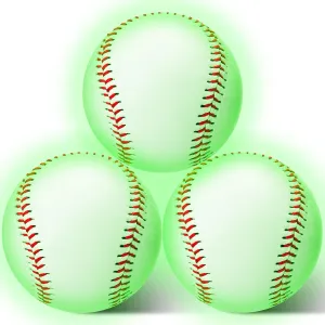 3 Pack Glow in The Dark Baseball Light up Baseball Official Size Ball Glow Balls for Games, Gift for Boys, Girls & Fans - Outdoor Activity Accessories