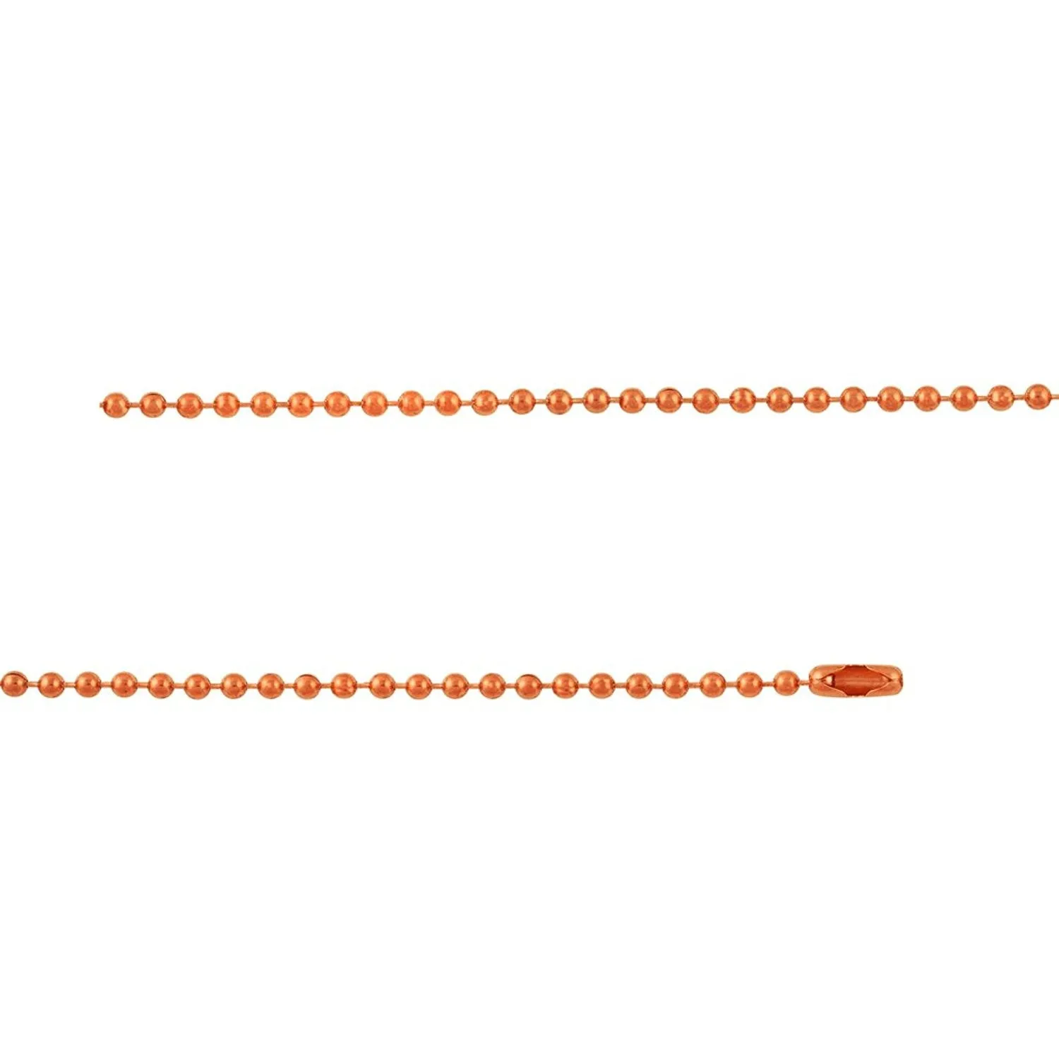 3.2mm Bright Copper Ball Chain Necklace with Extra Durable Color Protect Finish