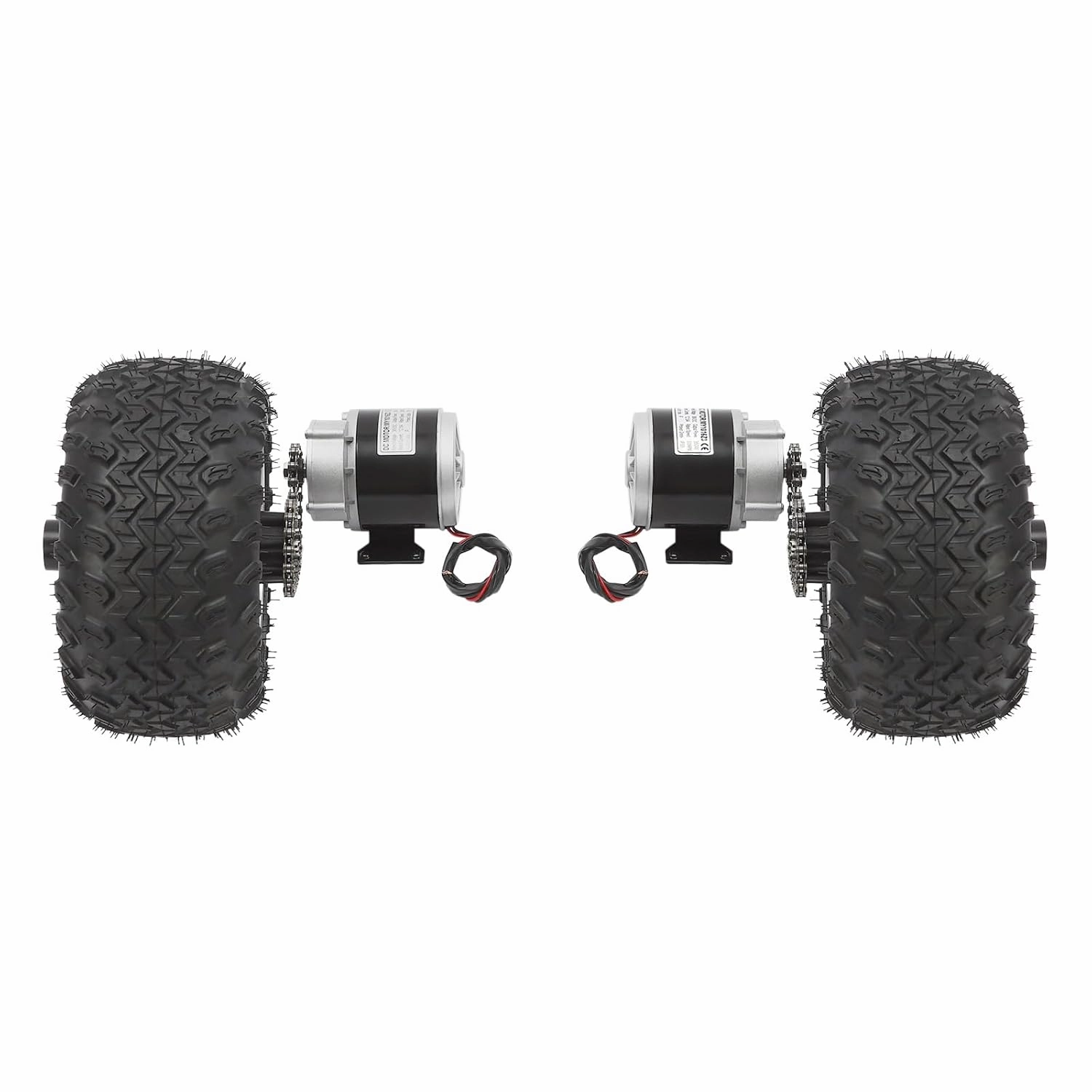 350W Wheel Kit Electric Cart Scooter, 36V Motor Drive Air Wheel Conversion Kit, Double Wheel Set Electrical Beach Scooter with Thumb Throttle for Small Go-Karts, Electric Wheelchairs