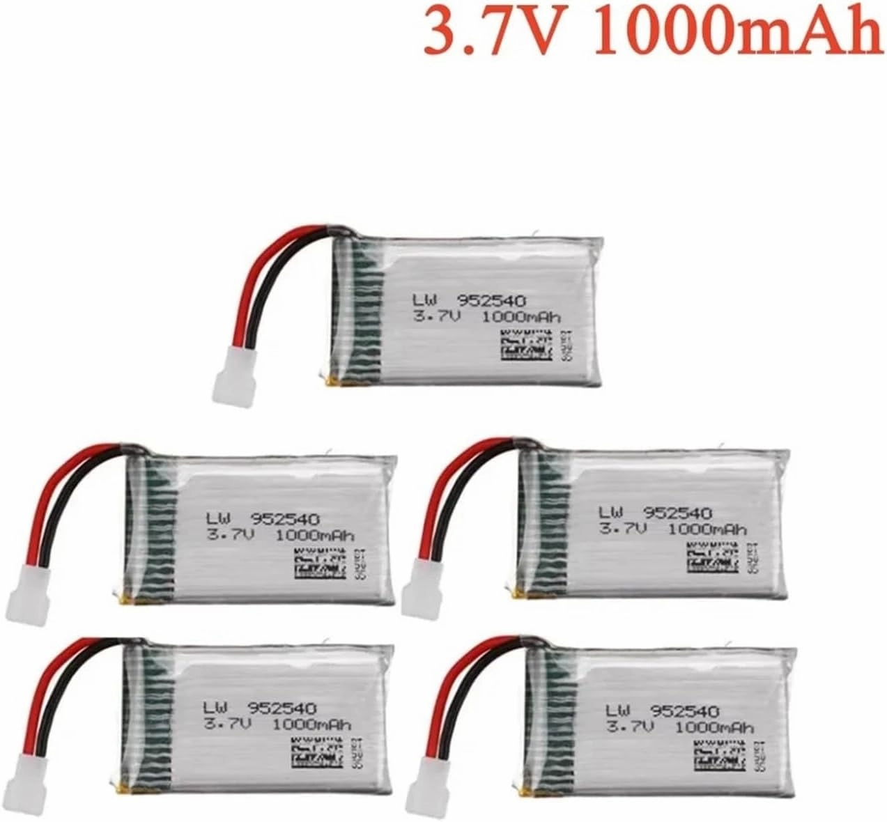 3.7V 1000mAh 25c Lipo Battery 952540， Compatible For Syma， X5 X5C X5SC X5SW TK M68 MJX X705C SG600 Rc Quadcopter Drone Spare Parts(2Pcs)