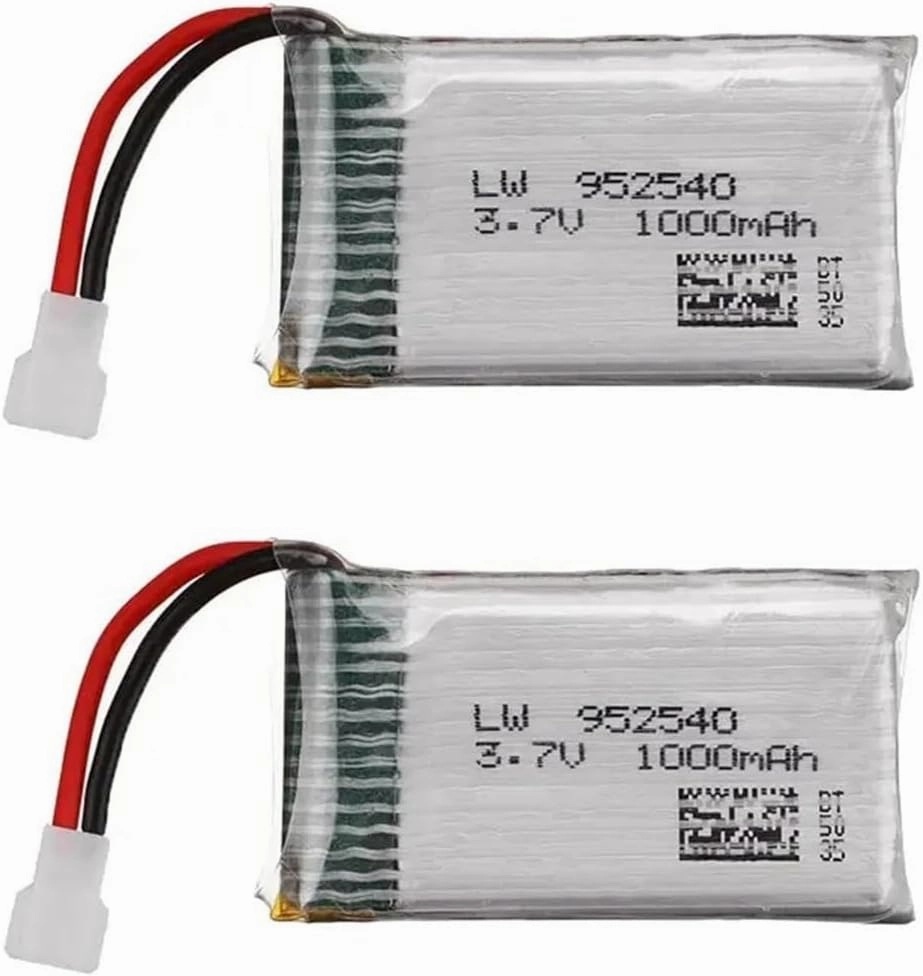 3.7V 1000mAh 25c Lipo Battery 952540， Compatible For Syma， X5 X5C X5SC X5SW TK M68 MJX X705C SG600 Rc Quadcopter Drone Spare Parts(2Pcs)