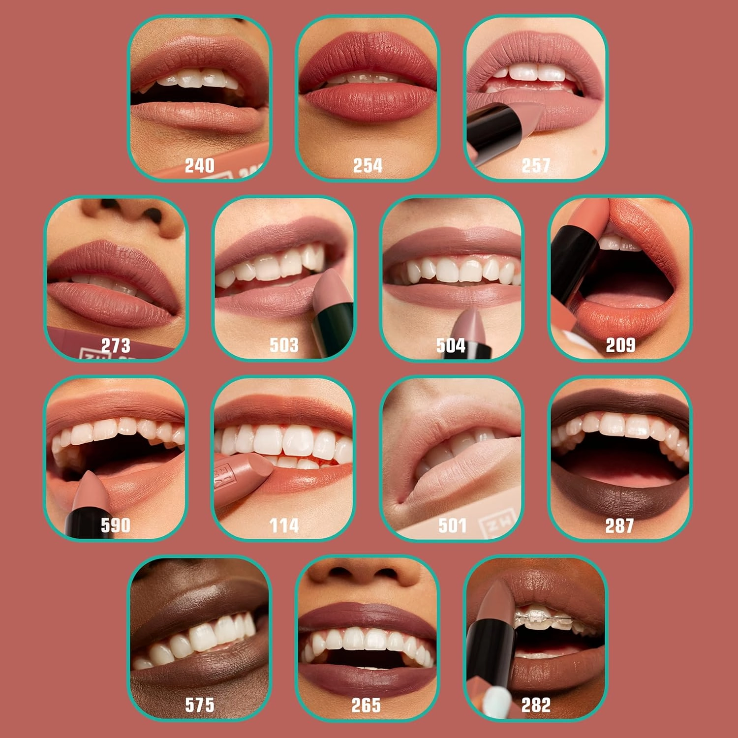 3INA MAKEUP - Vegan & Cruelty Free - The Lipstick 265 - Brown - 5h Lasting - Highly Pigmented Matte - Vanilla Scented - Magnetic Cap