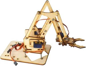 4 DOF Robot Arm Robotic Arm Kit Arduino Robot Arm Wood Robotic Mechanical Arm SG90 Servo for Arduino Raspberry Pi SNAM1500, for Students, DIY Enthusiasts