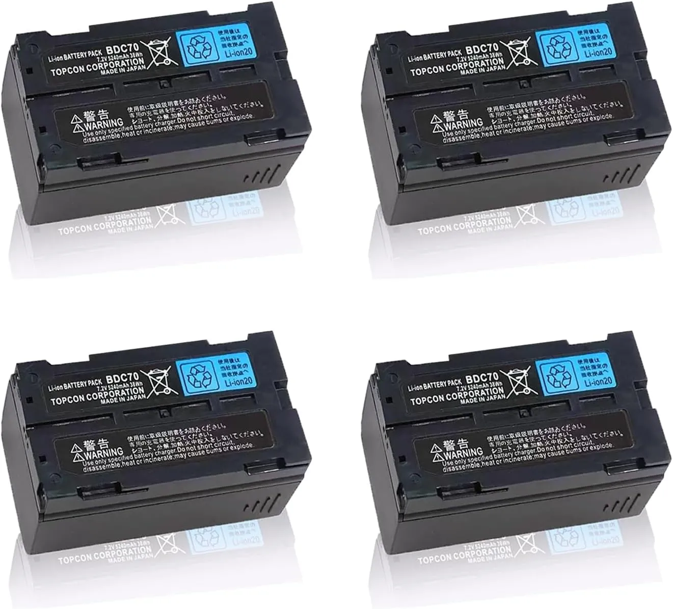 [4-Pack] 7.2V 5240mAh BDC70 Battery for Top-con BDC70 Li-ion Battery for Sokkia Total Stations