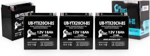 4-Pack UB-YTX20CH-BS Battery Replacement for 2010 Piaggio-Gilera Fuoco 500ie 500 CC Scooter - Factory Activated, Maintenance Free, Motorcycle Battery - 12V, 18AH, UpStart Battery Brand
