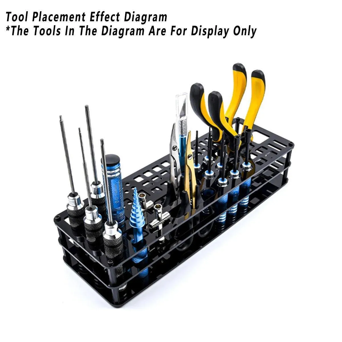 45-Hole Screwdriver Rack Acrylic Tool Stand Desk Tool Holder Work Bench Organizer