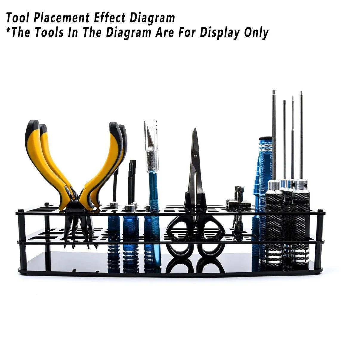 45-Hole Screwdriver Rack Acrylic Tool Stand Desk Tool Holder Work Bench Organizer