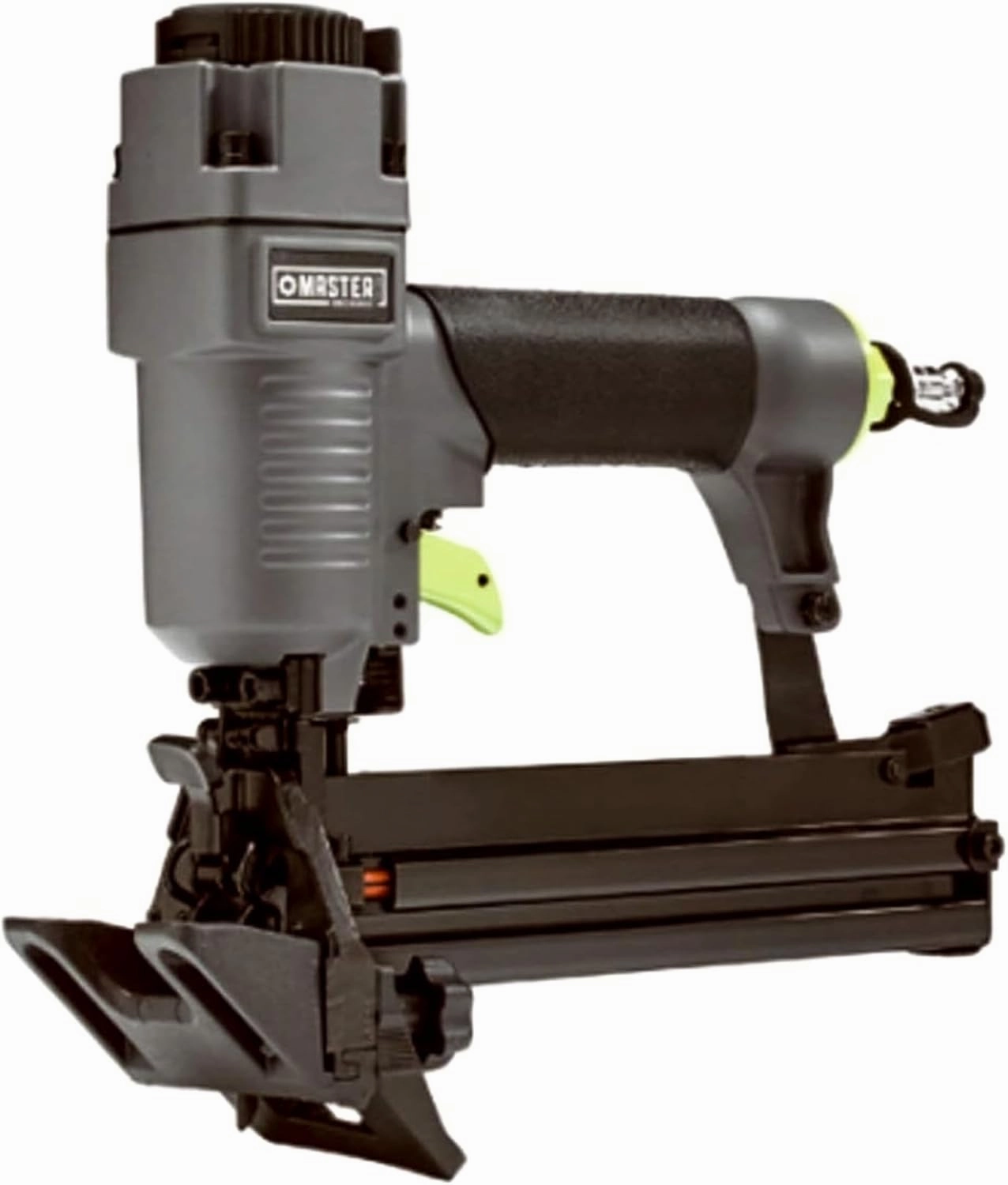 4-in-1 Mini Pneumatic Flooring Nailer/Stapler with 360 Degree Adjustable Exhaust for Trim, Crown Molding, and Cabinet Backing, Gray