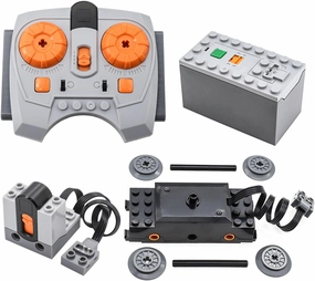 4-in-1 Train Motor Set Remote Control Kit Technical Parts, MOC Control Function Power Functions for STEM Assembled Building Block