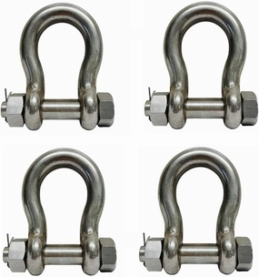 4 Pc Stainless Steel T316 Drop Forged 3/4" Bolt Pin Anchor Shackle 6000 Lb WLL